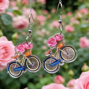 New Rose Sunflower Tulip Bicycle Earrings